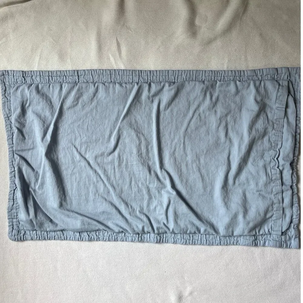 Pottery Barn Honeycomb Cotton Pillow Sham King x2 Navy and Chambray